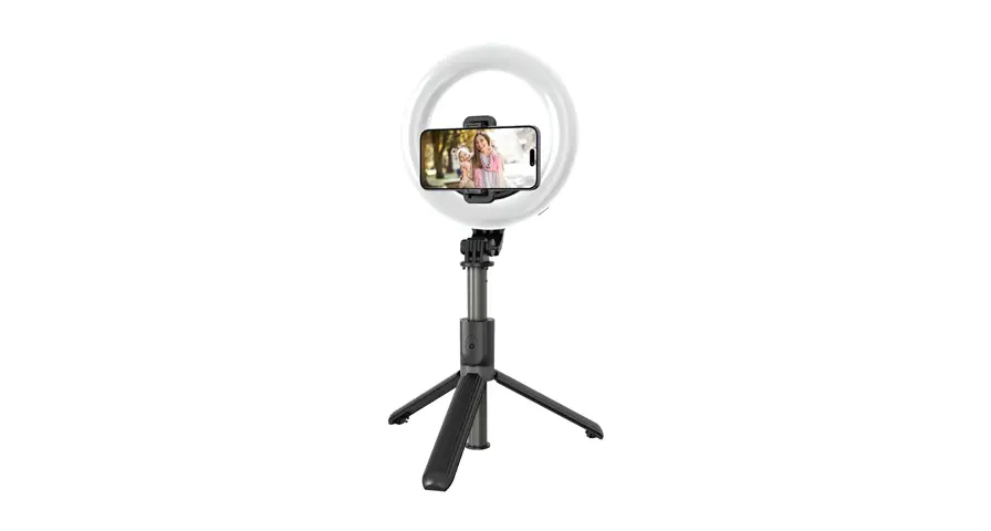 Green Lion Ring Light 6″ Selfie Stick - Black 1 Green Lion Ring Light 6″ Selfie Stick - Black