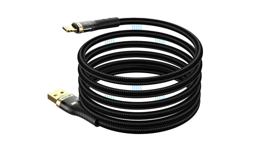Green Lion Magnetic Cable USB-A to Lightning - Black 1 Green Lion Magnetic Cable USB-A to Lightning - Black