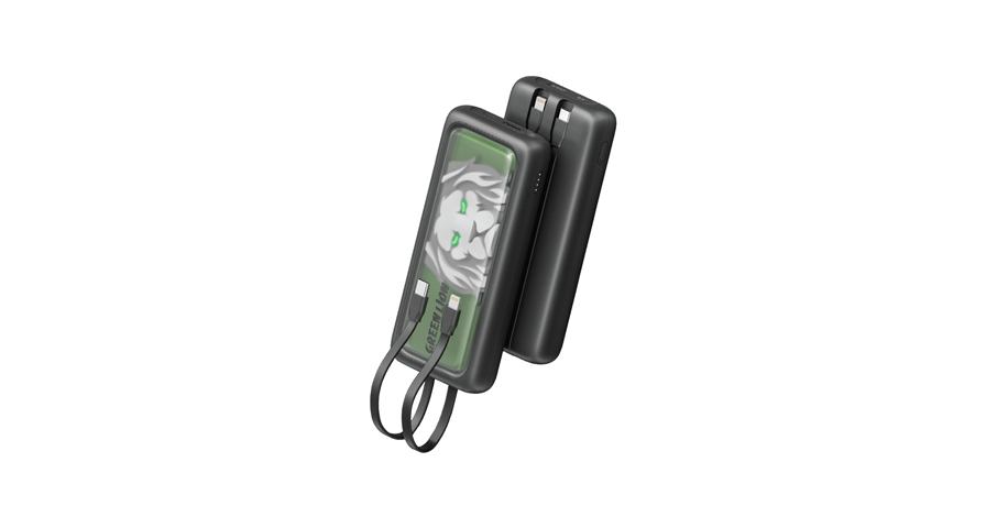 Green Lion Le Lion Integrated 10000mAh Power Bank - Black 1 Green Lion Le Lion Integrated 10000mAh Power Bank - Black