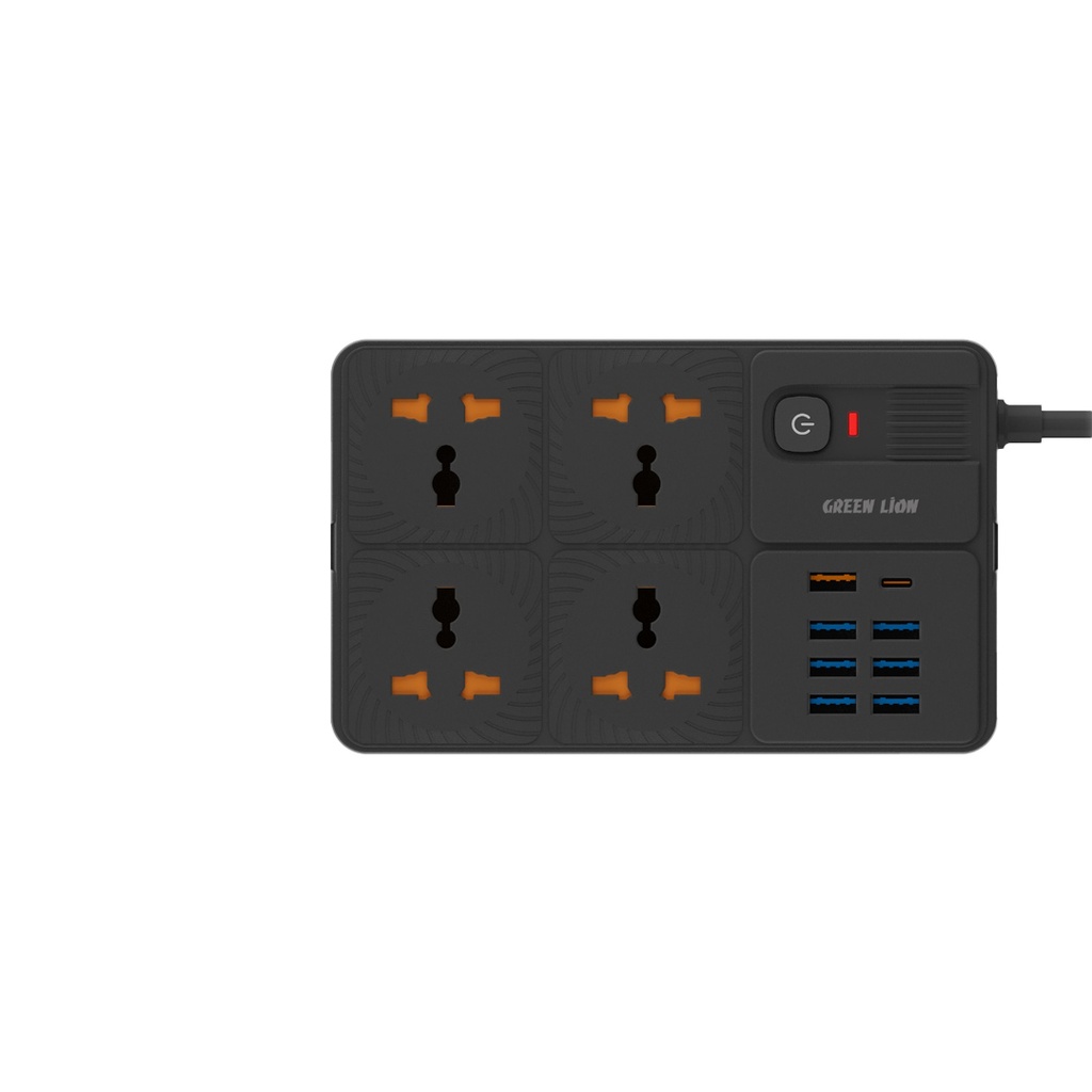 Green Lion UK Power Socket 7 USB-A Port & 1 PD Port - Black 1 Green Lion UK Power Socket 7 USB-A Port & 1 PD Port - Black