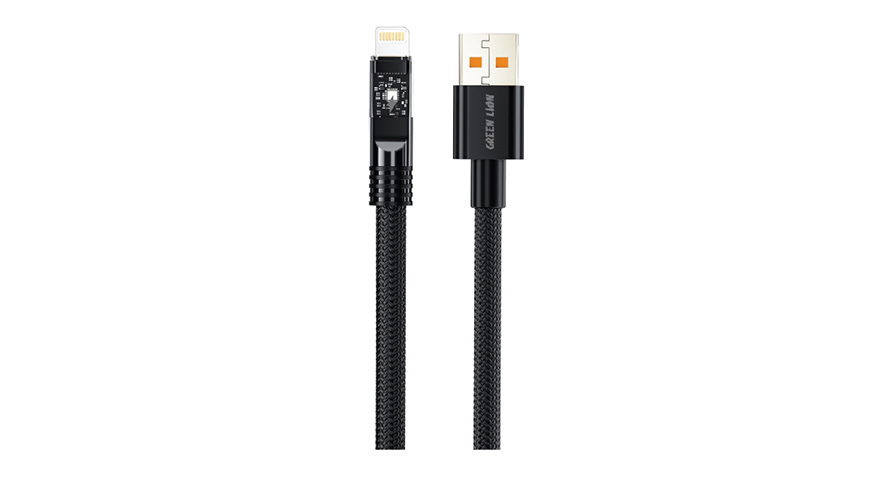 Green Lion Led Braided Usb-A to Lightning 1Meter - Black 1 Green Lion Led Braided Usb-A to Lightning 1Meter - Black