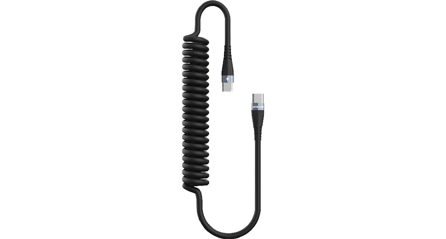 Green Lion 60W TPU Spring Cable USB-C to USB-C Cable 1.8 Meter - Black 1 Green Lion 60W TPU Spring Cable USB-C to USB-C Cable 1.8 Meter - Black