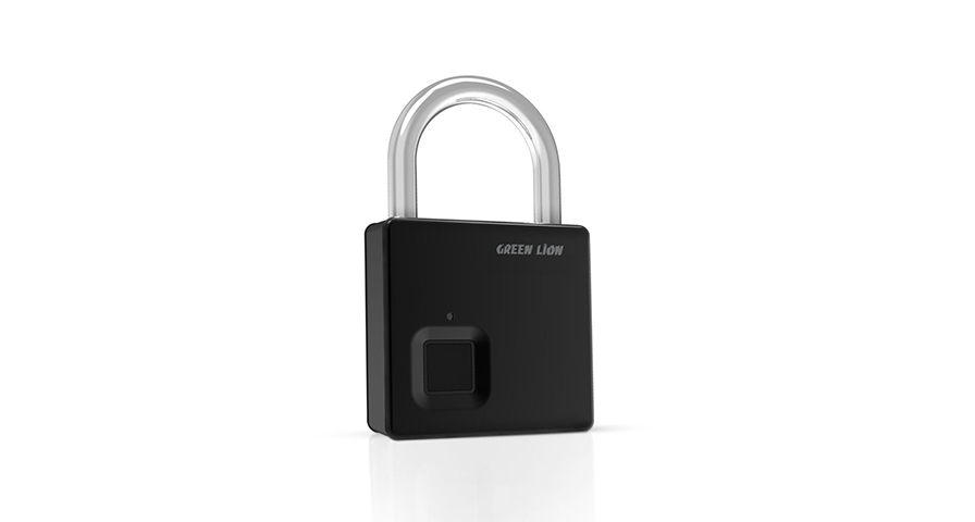 Green Lion Fingerprint Padlock - Black 1 Green Lion Fingerprint Padlock - Black