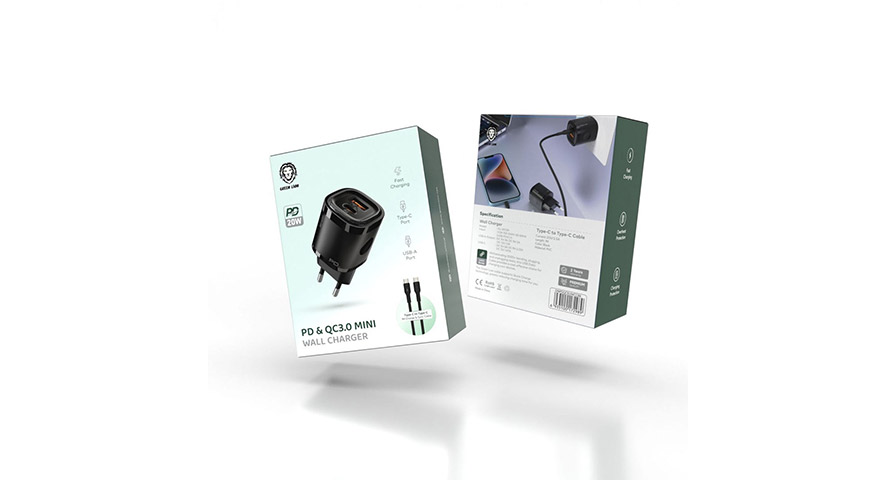 Green Lion PD+QC3.0 20W One way solution +TC-TC data cable Black/Orange EU 1 Green Lion PD+QC3.0 20W One way solution +TC-TC data cable Black/Orange EU