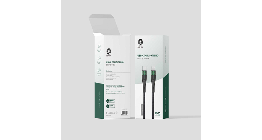 Green Lion USB-C to Lightning Braided Cable 1M PD 20W - Black 1 Green Lion USB-C to Lightning Braided Cable 1M PD 20W - Black