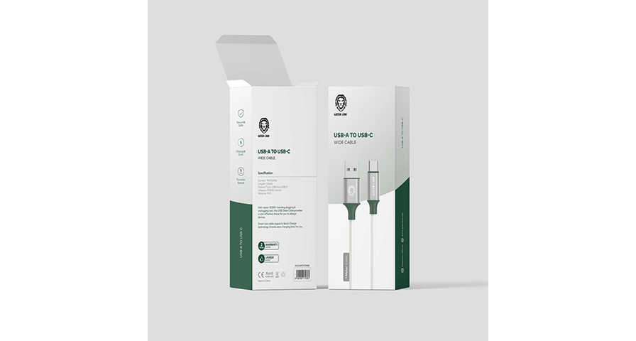 Green Lion PVC USB-A to Type-C Wide Cable 1M - White 1 Green Lion PVC USB-A to Type-C Wide Cable 1M - White
