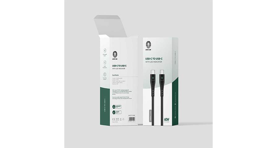 Green Lion PVC USB-C to Type-C Cable with LED Indicator 1M PD 60W - Black 1 Green Lion PVC USB-C to Type-C Cable with LED Indicator 1M PD 60W - Black