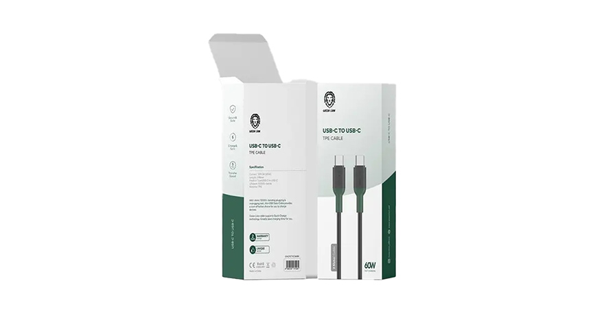 Green Lion USB-C to Type-C TPE Cable 3M PD 60W - Black 1 Green Lion USB-C to Type-C TPE Cable 3M PD 60W - Black
