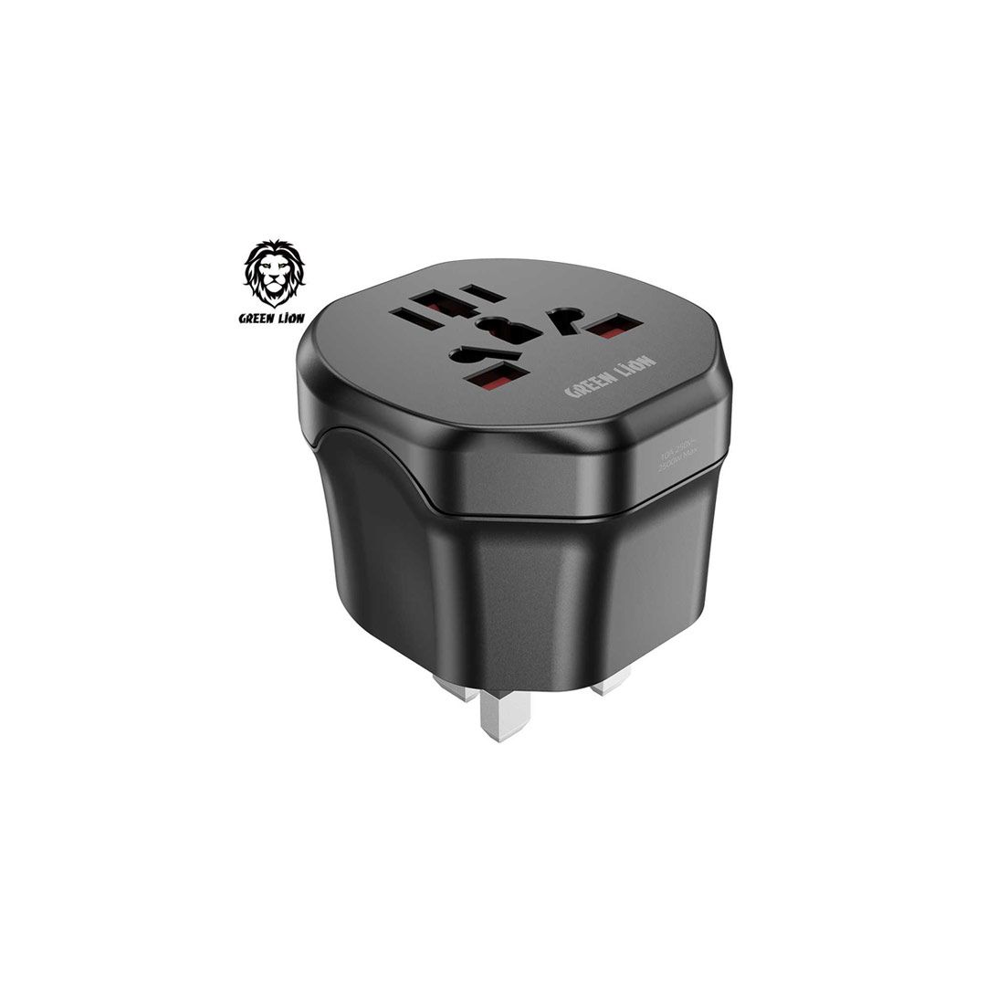 Green Lion Universal Conversion UK Plug - Black 1 Green Lion Universal Conversion UK Plug - Black