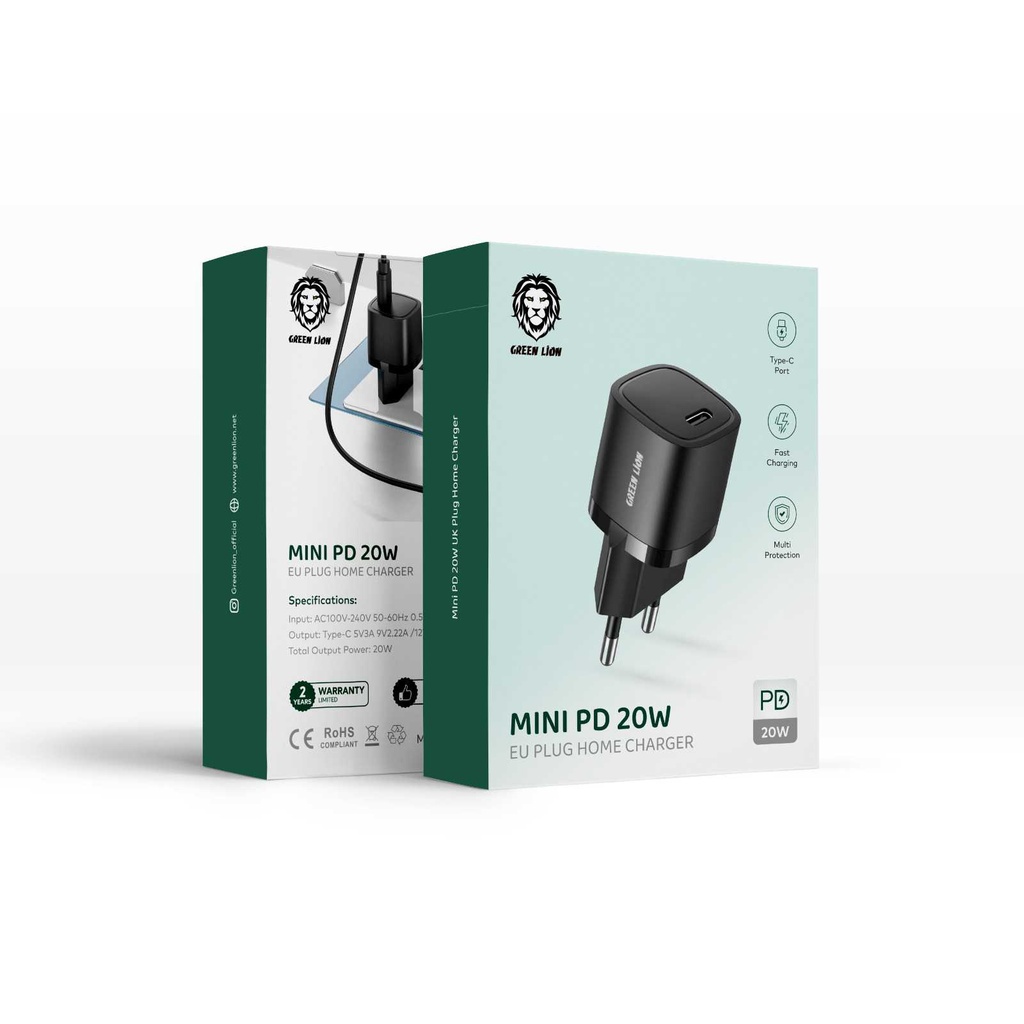 Green Lion Mini Plug Home Charger (EU) 1 Green Lion Mini Plug Home Charger (EU)
