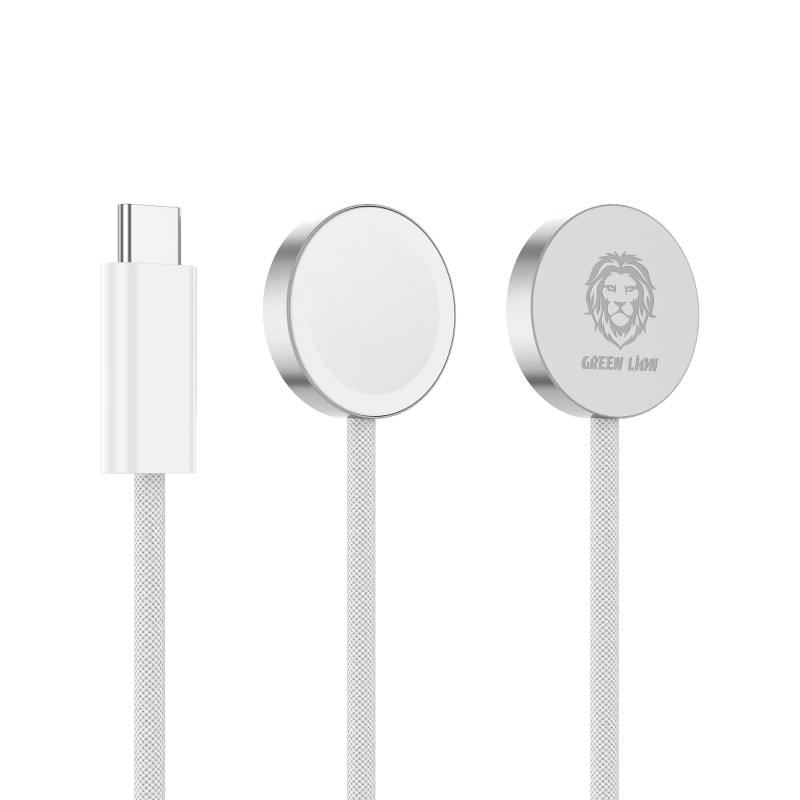 Green Lion Ultra Magnetic Charger Braided Cable 1M (Type-C Interface) for iWatch - White 1 Green Lion Ultra Magnetic Charger Braided Cable 1M (Type-C Interface) for iWatch - White