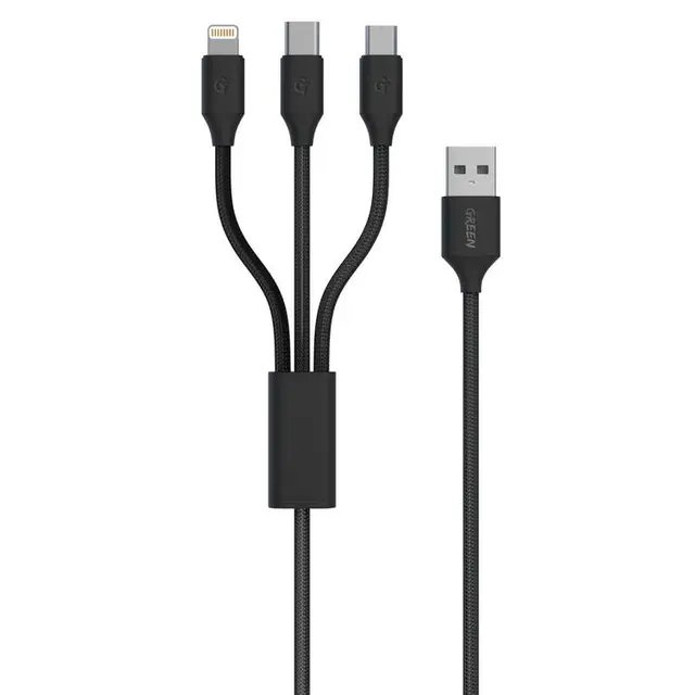 Green Lion 3 in 1 Cable (Typec, Lightning and Micro) 1.2M 1 Green Lion 3 in 1 Cable (Typec, Lightning and Micro) 1.2M
