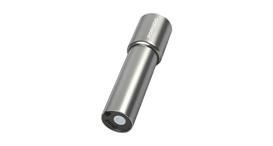 Porodo Sol Lite Mini Portable Torch Light with Rechargeable battery - Silver 1 Porodo Sol Lite Mini Portable Torch Light with Rechargeable battery - Silver