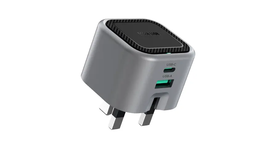 Green Lion Premium Series GaN Charger UK Plug PD 35W - Gray 1 Green Lion Premium Series GaN Charger UK Plug PD 35W - Gray