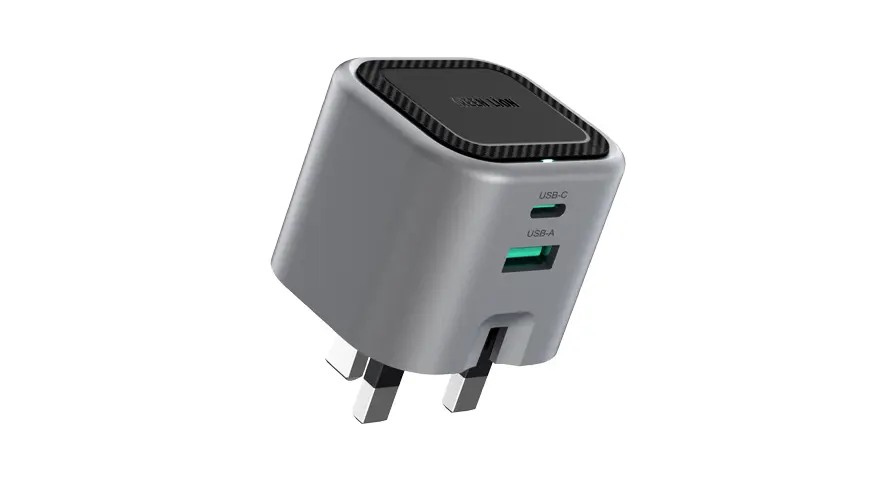 Green Lion Premium Series GaN Charger UK Plug PD 45W - Gray 1 Green Lion Premium Series GaN Charger UK Plug PD 45W - Gray