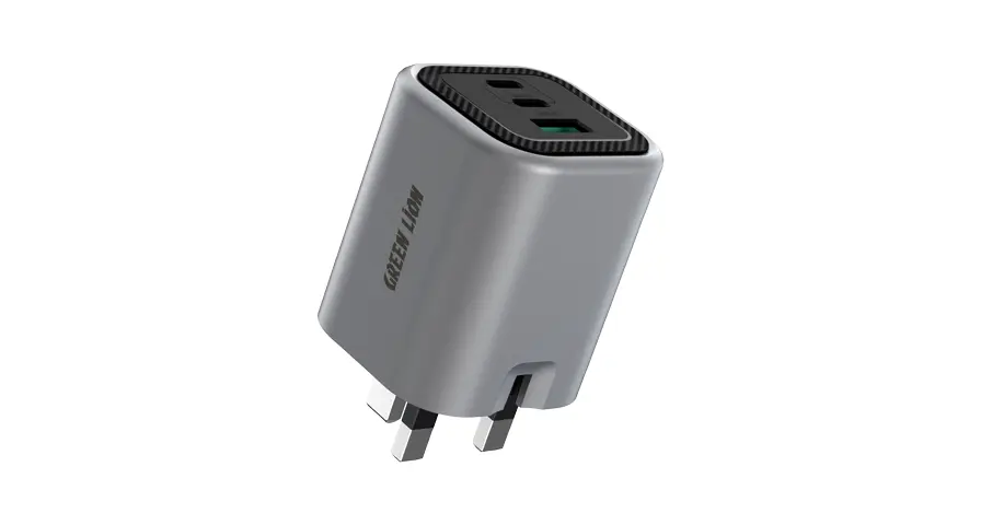 Green Lion Premium Series GaN Charger UK Plug PD 65W - Gray 1 Green Lion Premium Series GaN Charger UK Plug PD 65W - Gray