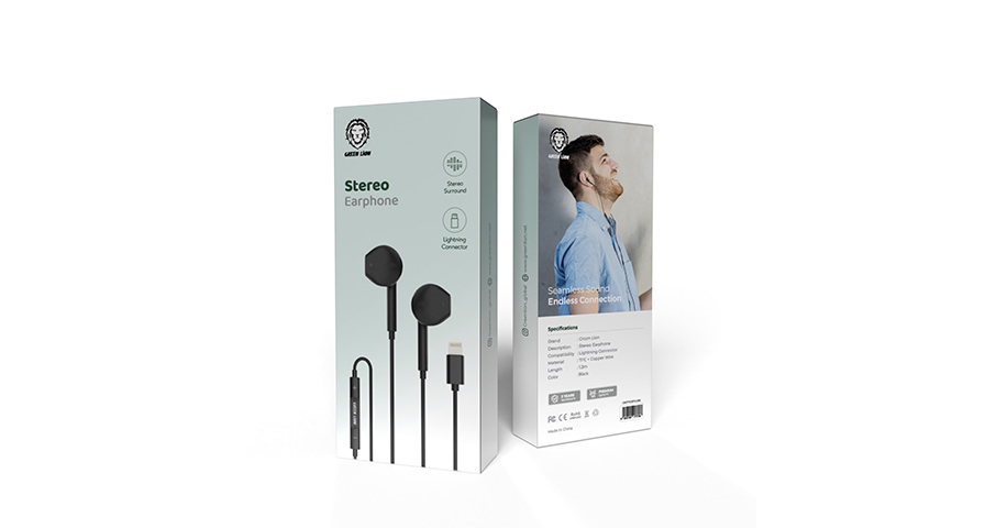 Green Lion Wired Stereo Earphones with Lightning Connector 1 Green Lion Wired Stereo Earphones with Lightning Connector